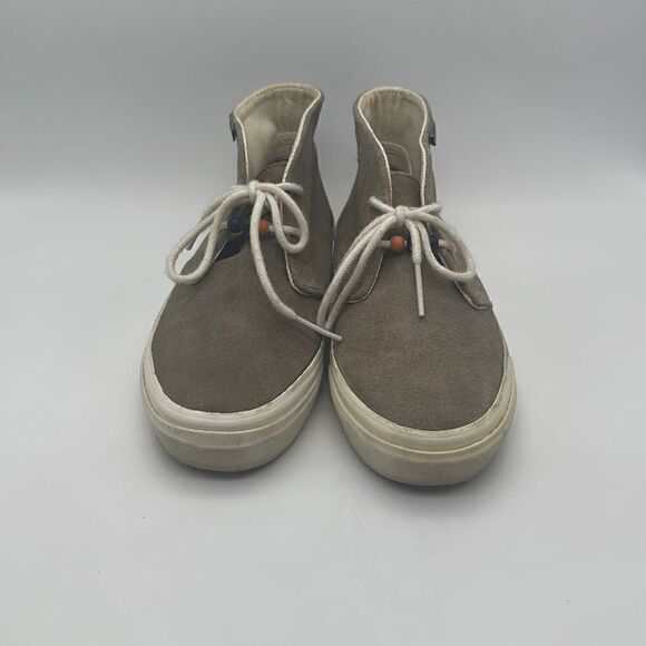 Vans Rhea Khaki Suede Lace-Up Slim Classic Beads Detail Shoes Size 5 Women's - Picture 2 of 7